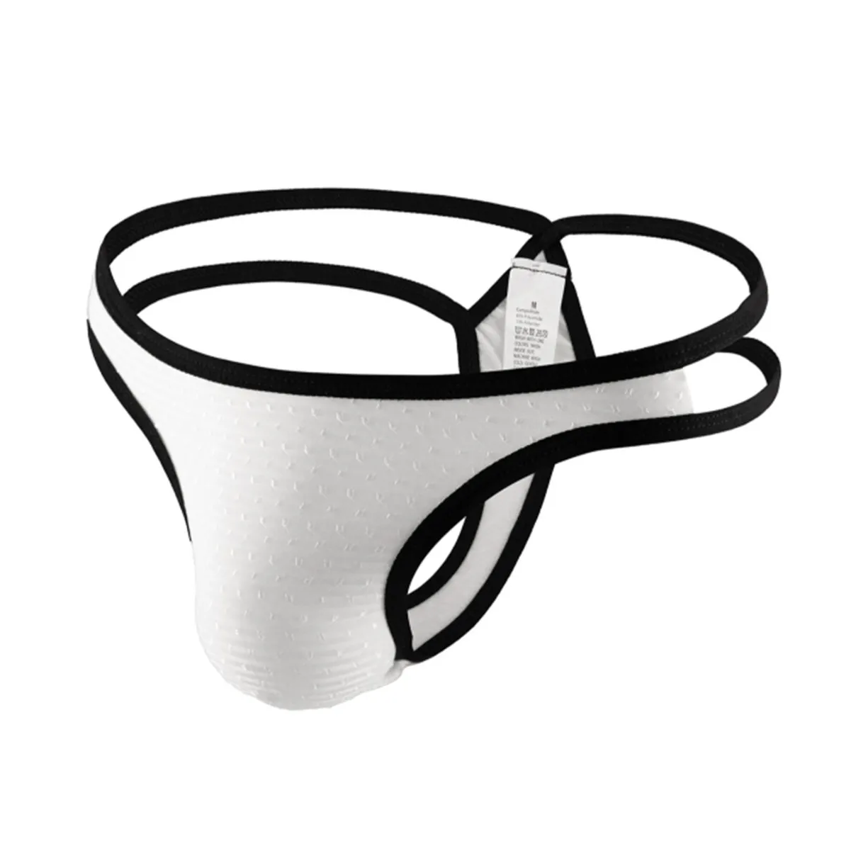 Men's Bulge Jockstrap Thongs Gays Sexy Low Wiat U Pouch Open Butt Cozy Breathable Textured Double G-String Gays Erotic Underwear