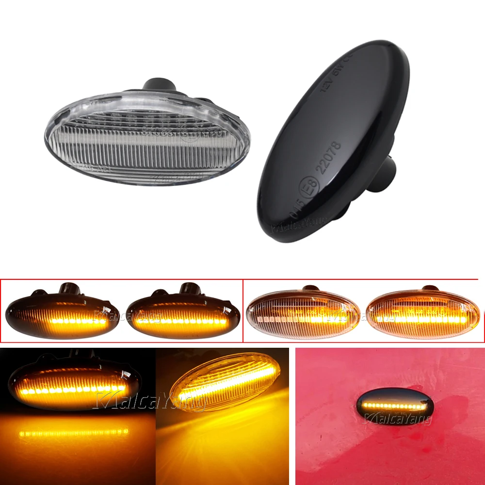 2Pcs LED Dynamic Side Marker Turn Signal Light Sequential Blinker Lamp Emark For Mazda 2/Demio 3/Alexa 5 / Premacy BT-50 MPV