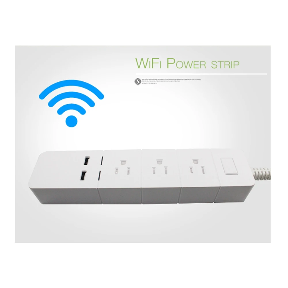 Wifi Tuya Power Strip Switch 1.8M Extension Cord Electrical Socket US Plug Home Office Surge Protector 3 AC with 2 USB