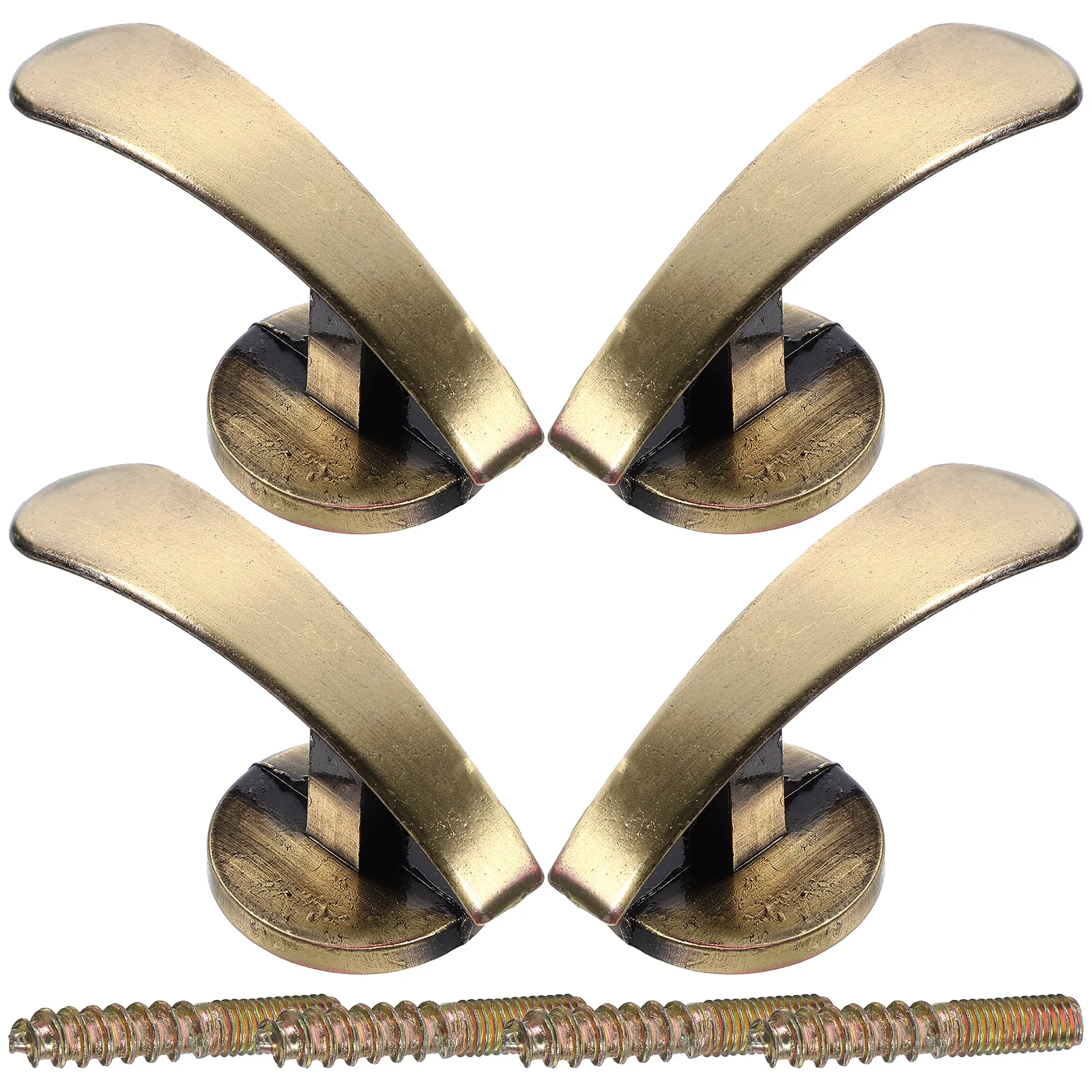 

4 Pcs Zinc Alloy Curtain Holdbacks Whole Metal Frame Simple Style Wall Mounted Suitable Living Bedroom Hotel Dining Room Easy