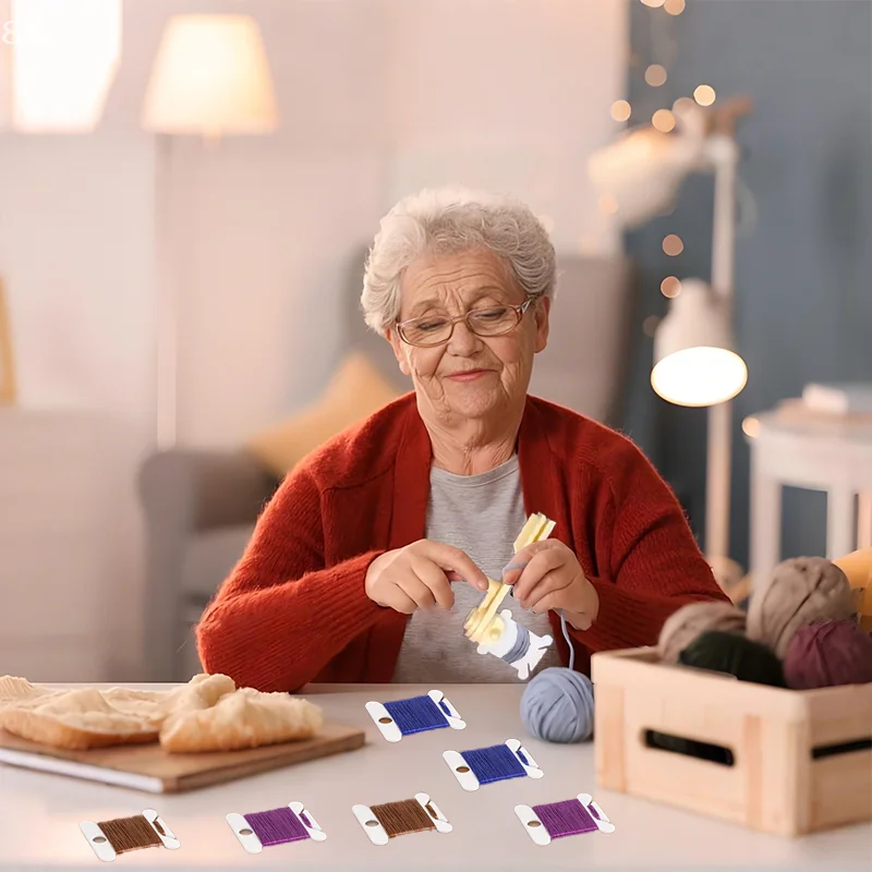 

Knitting Wool Winder, Manual Spinning Yarn Tool Set with 200 Embroidery Floss Bobbins