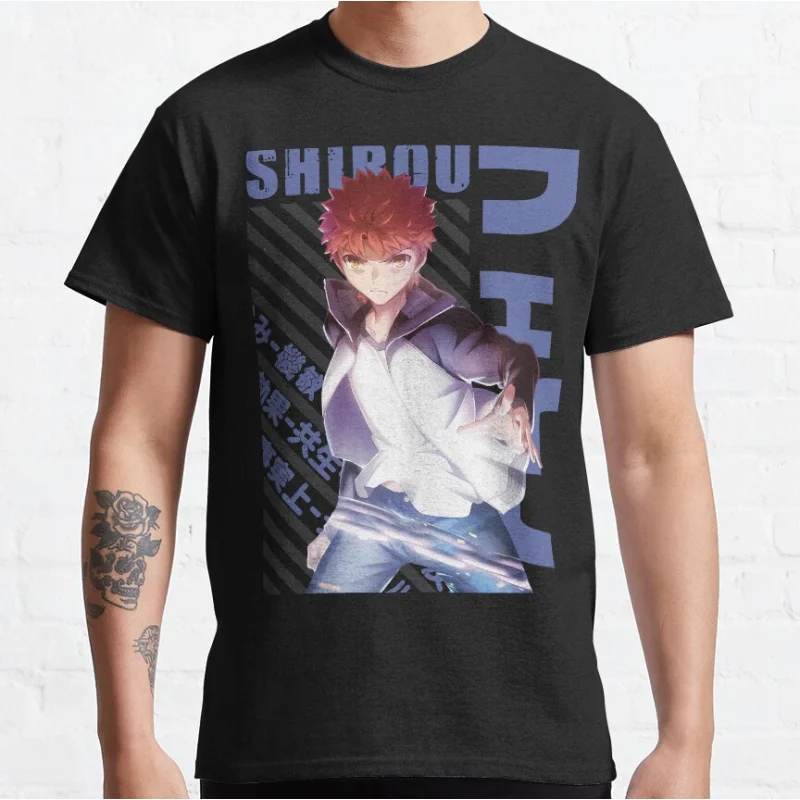 Fate - Emiya Shirou Cute Anime kawaii video game 100% cotton printed T hort-sleeve crewneck T-shirt large size Adult Tops S-6xl