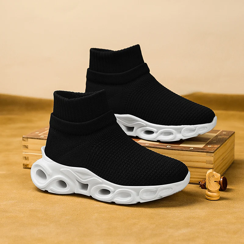 

Children's Summer Sneakers Casual Sock Shoes High Top Breathable Knitting Shoes Kids Mesh Running Sneakers Boys Zapatillas Niño