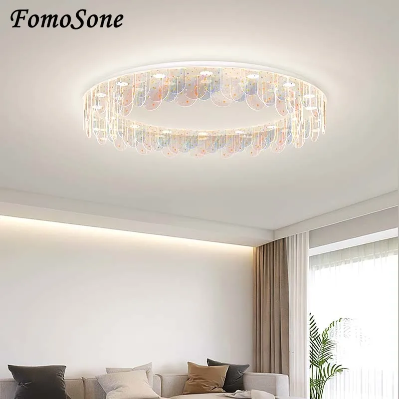 Sulla casa plafoniera colorata circolare decorazione della casa illuminazione Design soggiorno camera da letto studio lampade e lanterne per la casa intelligente