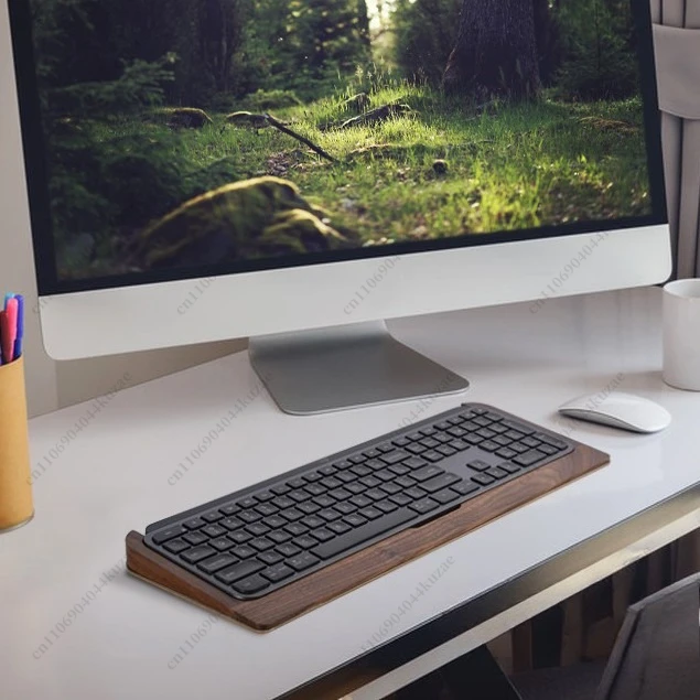 Solid Wood Keyboard Tray with - Wrist Rest Wood avis et prix