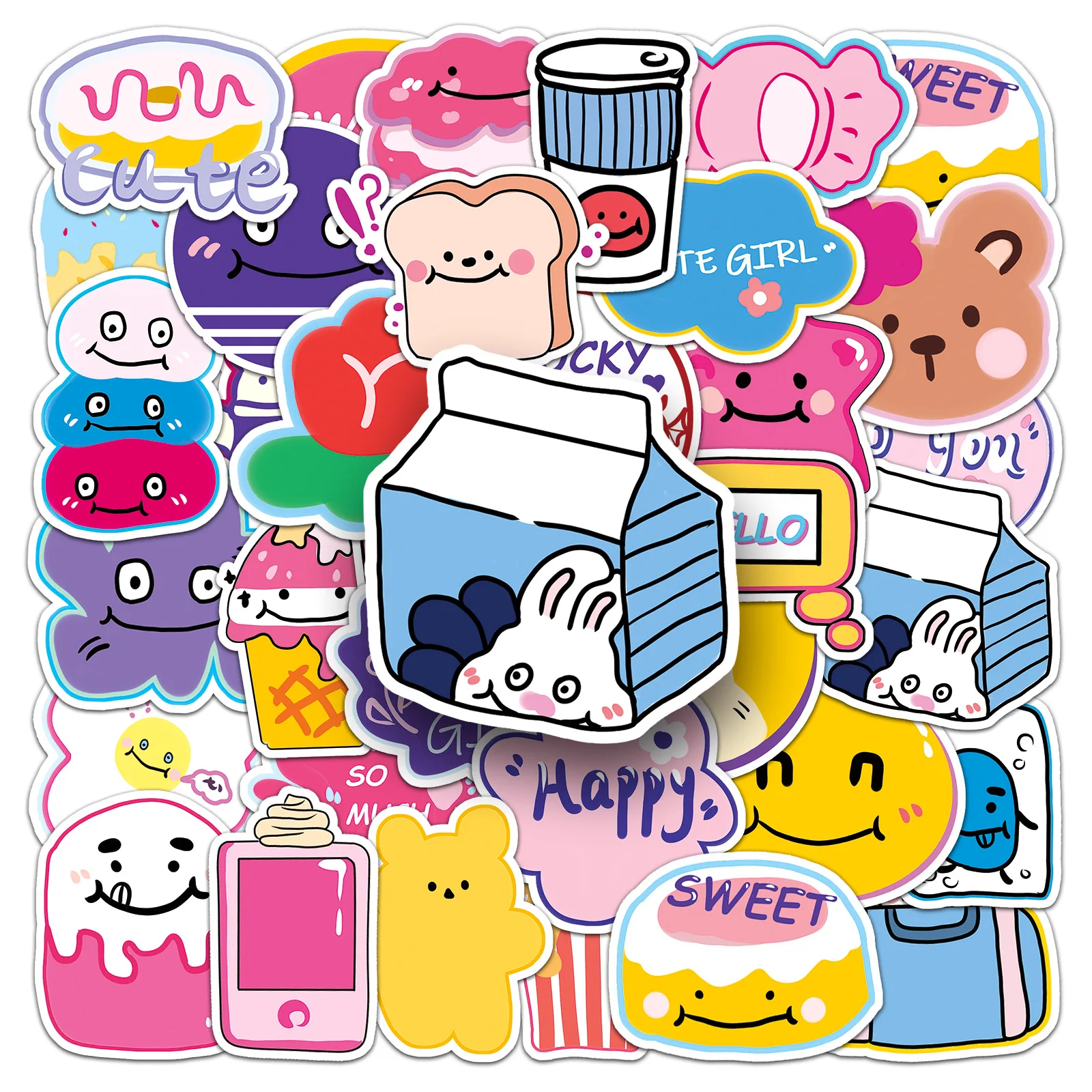 

50Pcs Korean version funny series graffiti stickers suitable for laptop helmet desktop decoration DIY sticker toys wholesale