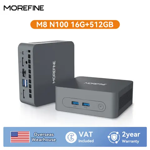 MOREFINE M8 N100 MINI PC WiFi 5 BT5.0 DDR4 16G 512GB NVME Windows11 Pro Mini Computer Dual Channel SSD Portable Pc Gaming laptop