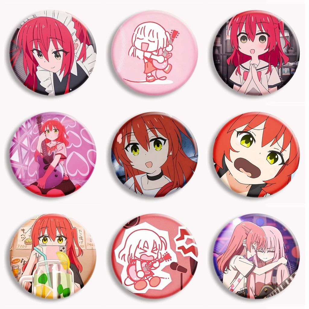 Broche de bouton souple Anime, Broche de dessin animé mignon, Danemark ge de sac, Accessoires de décoration, Cadeaux, Bocchi, The Rock, Kita, Ikuyo x Bocchi