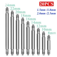 20 piezas pasadores de resorte para correa de reloj, barras de resorte de acero inoxidable de 1,5/1,8/2,0/2,5mm de diámetro, pines de enlace 16 18 19 20 21 22 23 24 26mm
