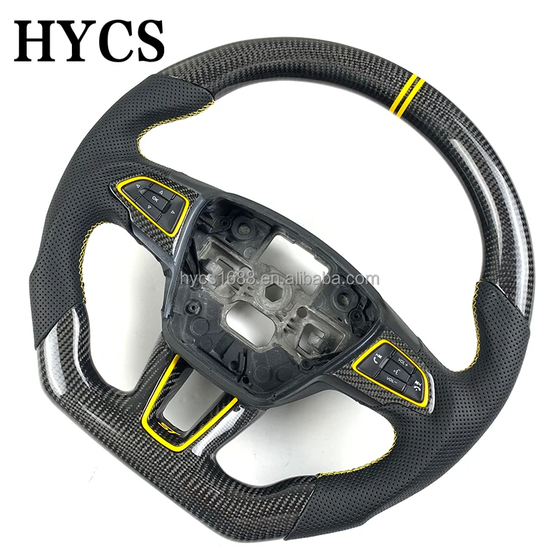Auto Parts Forged Carbon Fiber Steering Wheel for Ford Focus MK3 ST RS Model Without airbags - view 5
