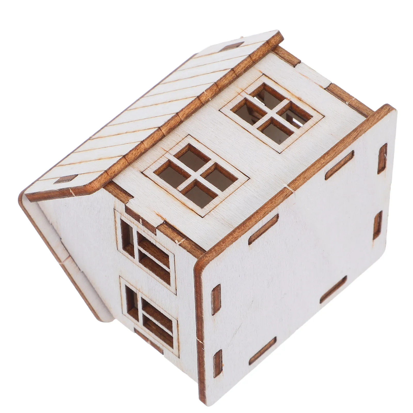 Kit Casa in Legno Fai-da-Te, Miniatura Non Finita, Puzzle 3D per Decorazione Casa, Ornamento da Scrivania, Artigianato, Villaggio Natalizio