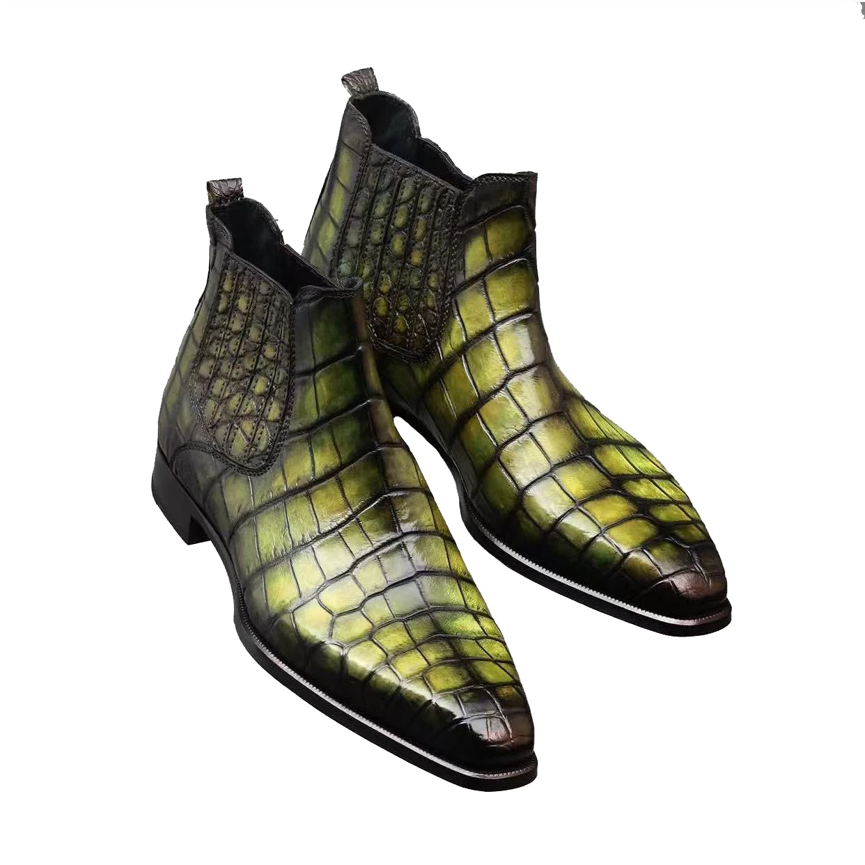 

kexima new men dress sheos male crocodile shoes wedding office business shoes male brush color
