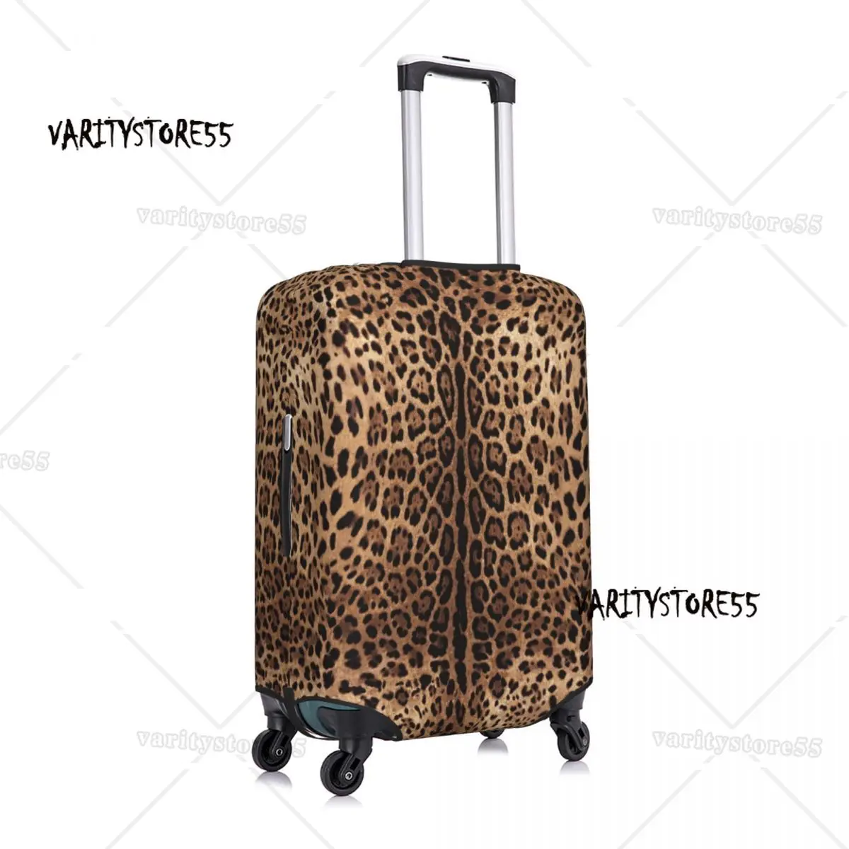 Custom Leopard Print Travel Luggage Cover Elastic Animal Skin Suitcase Cover Protector Fit 18-32 Inch