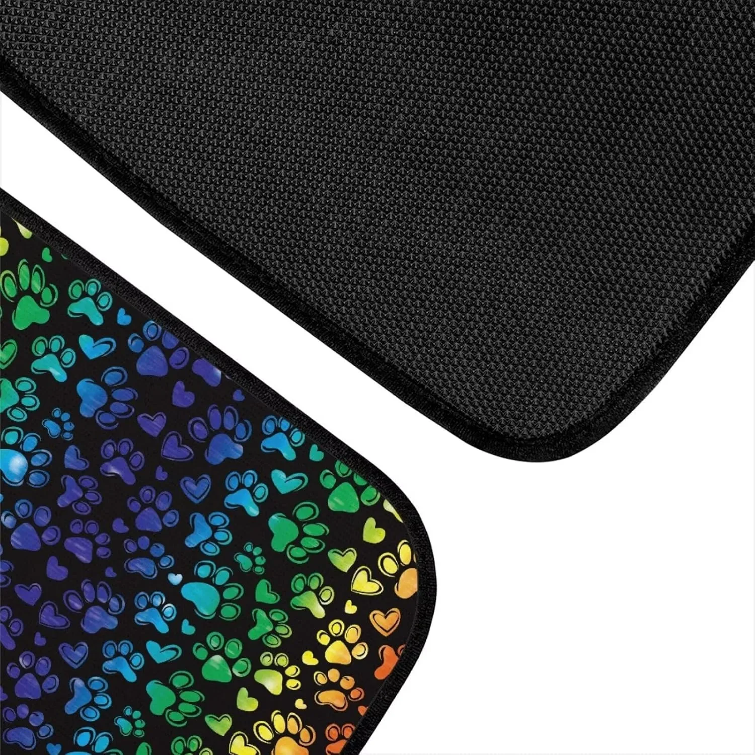 Dog Paw Print Car Floor Mats Full Sets, Anti-Slip Rubber Backing Car Floor Carpets, Auto Mats Protector Suitable For All Season,