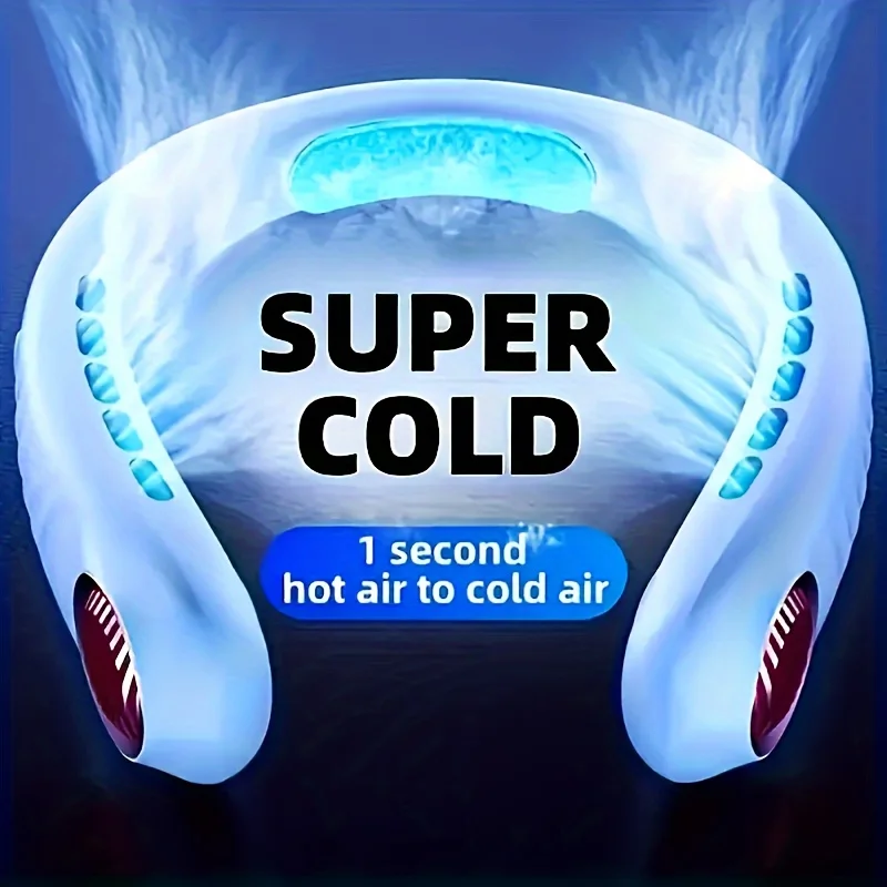 

1pc Portable Wearable Neck Fan - Personal Fans for Outdoor And Indoor Use, Hands-Free, Leafless, Rechargeable, Headphone Design