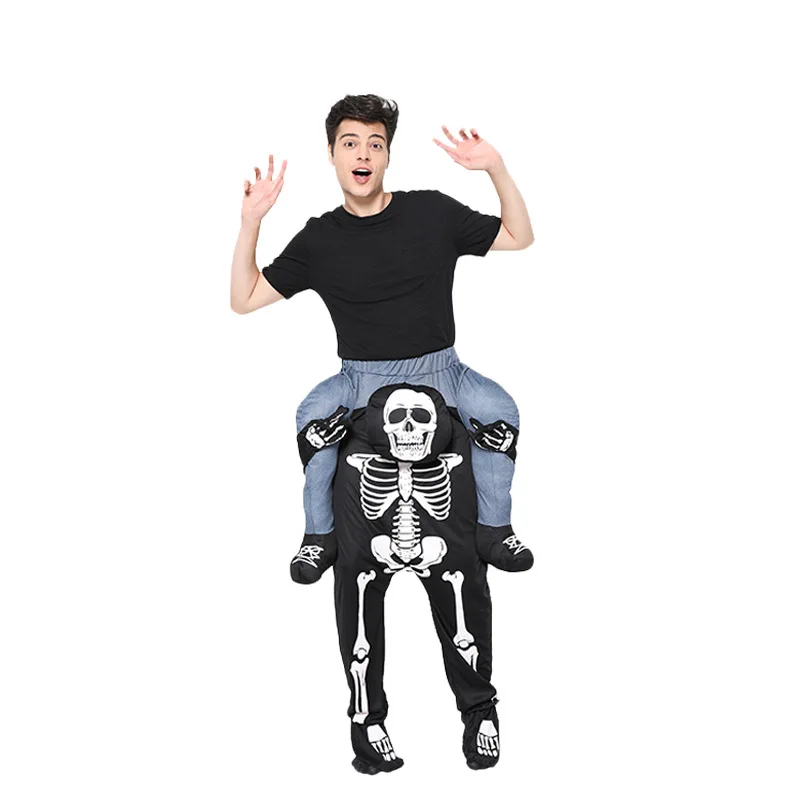 

Halloween Party Stage Performance Costume Friends Family Gathering Skull Back Man Costume Funny Stage Costume Suit Kid Adult