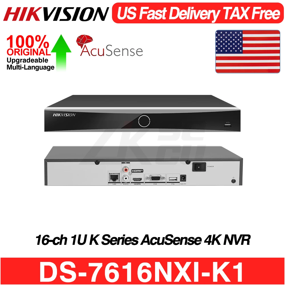 

Hikvision Network Video Recorder DS-7616NXI-K1 4K 1U 16CH NO POE Acusense 1SATA NVR 8MP AI By Camera/NVR MD2.0 Surveillance