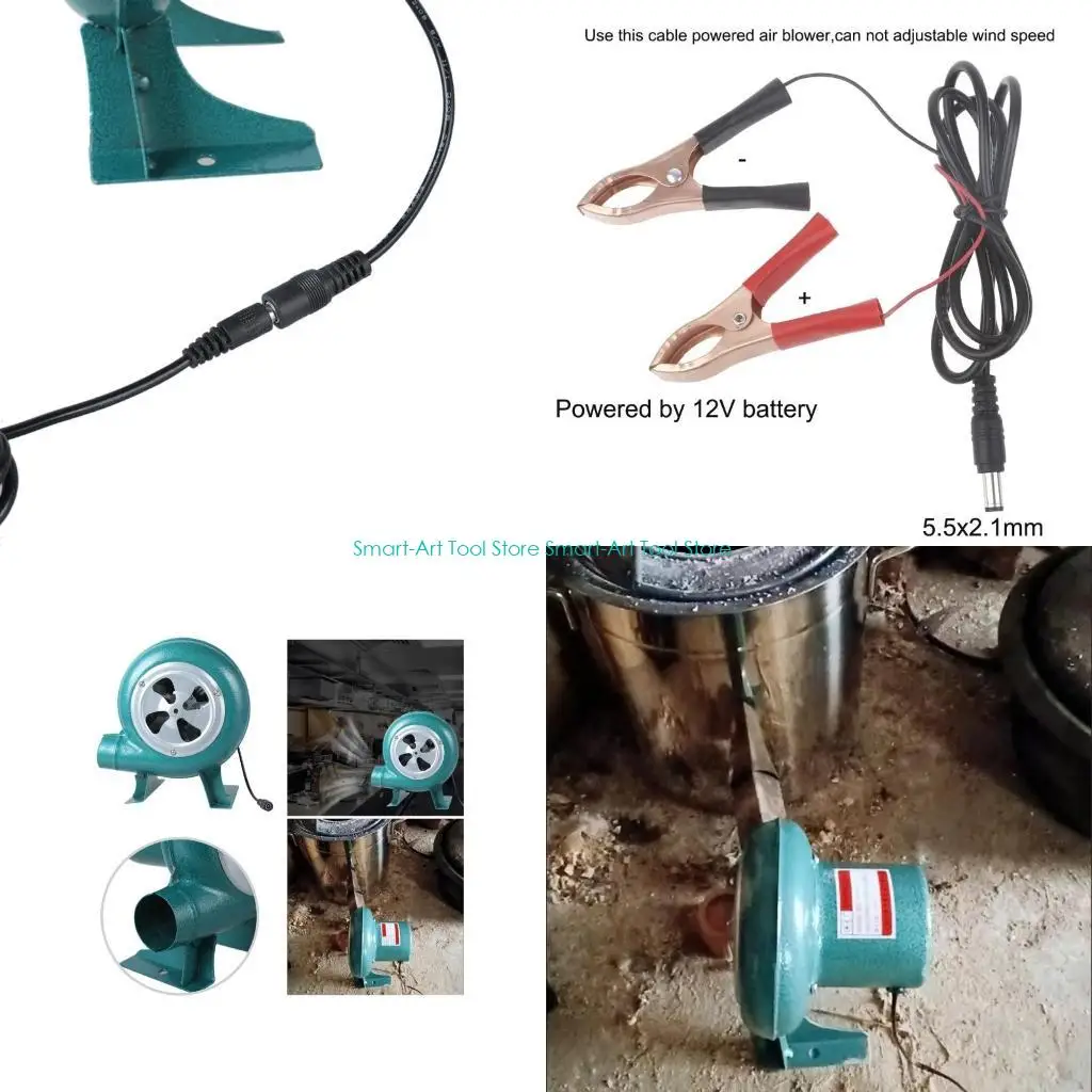 E1PB 12V 30W/40W/60W/80W AIR Blower BBQ Outdoor Travel Portable Motor Blower Tool Multifunction STOVE Home Blower للتخييم