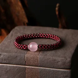 Natural Garnet Stone & Pink Crystal & Agate & Amazonite Female Beads Bracelet Jewelry For Women Best Gifts Promotion