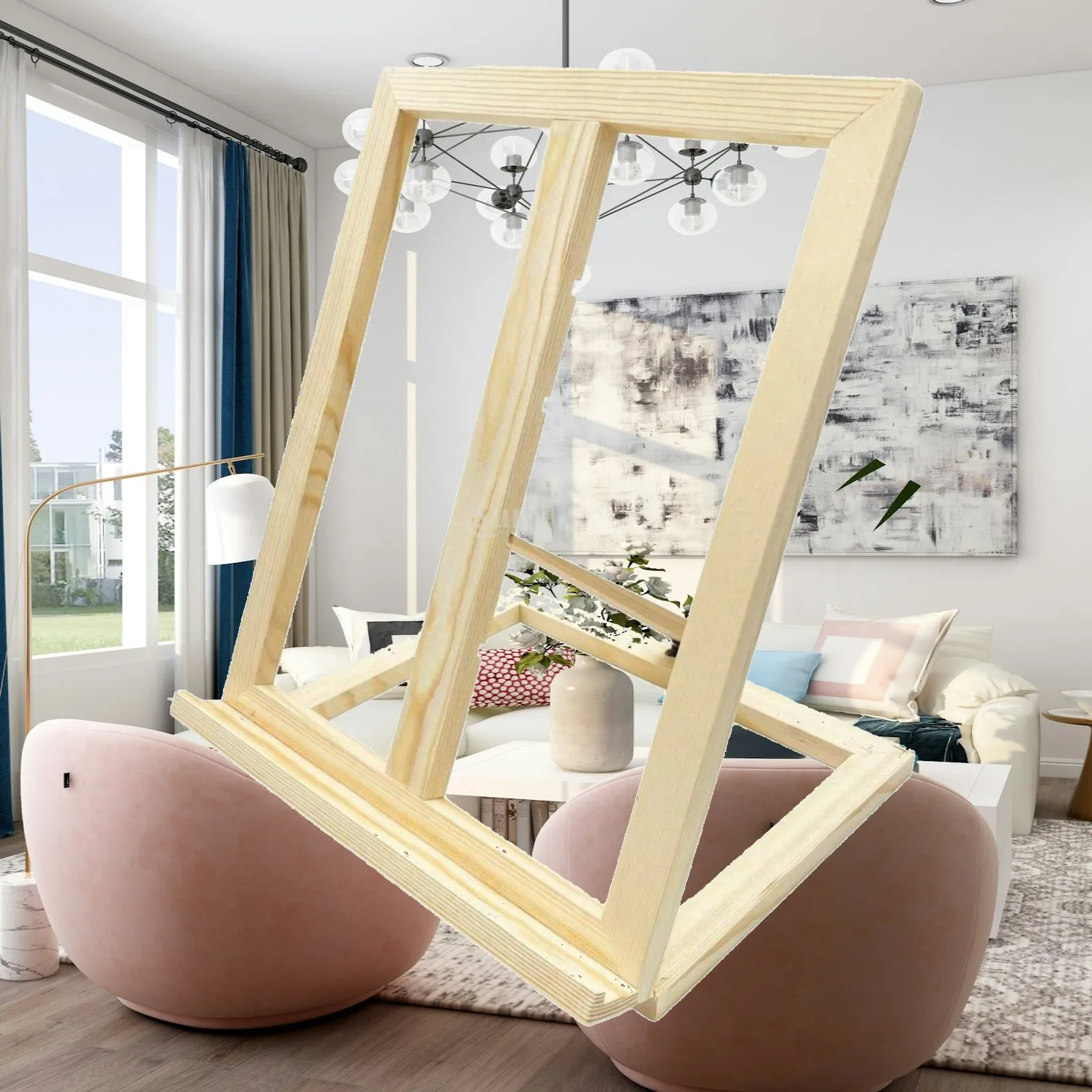 Foldable Easel Portable Wooden Tabletop Display Stand Adjustable Painting Easel for Home Studio