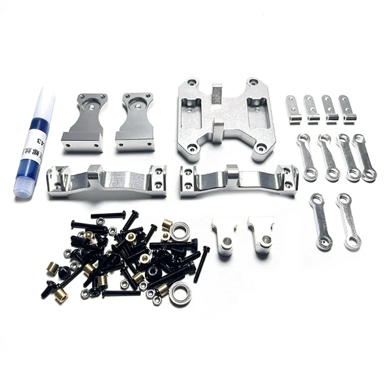 Metal Balance Chassis Board Seesaw Kit for WPL B16 B36 1/16 6X6 6WD RC Car Upgrade Parts Modified Accessories,Silver