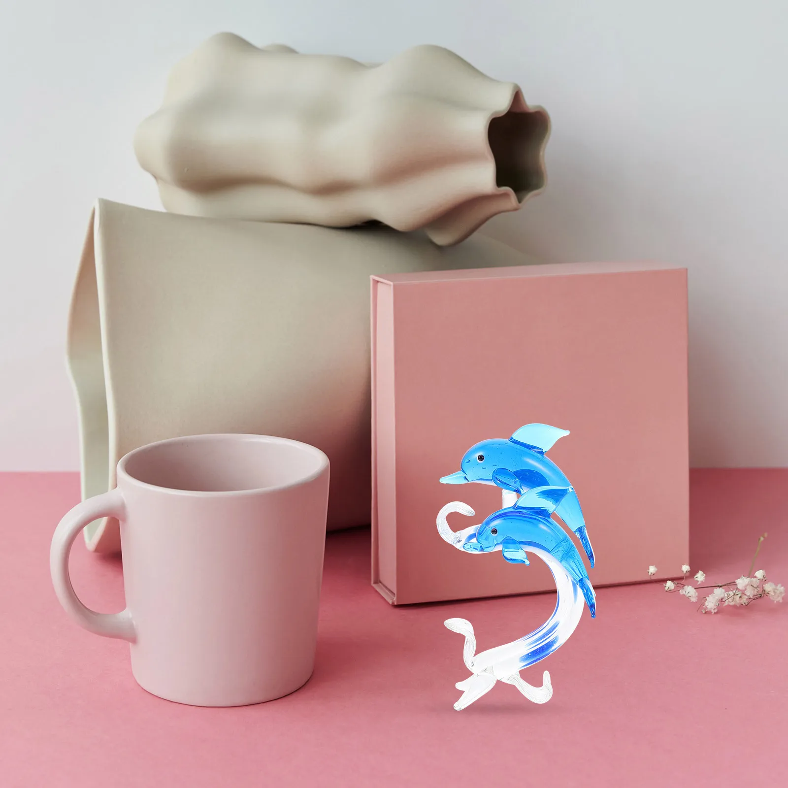 

Elegant Glass Dolphin Statue for Desk Decor Indoor Home Office Space Beautiful Artistic Craft Decoration Gift Idea