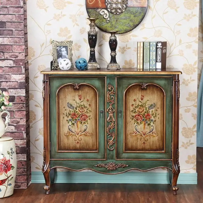 Nordic Japanese Living Room Cabinets Green Classic Solid Wood Living Room Cabinets Storage Vintage Armoire Rangement Furniture