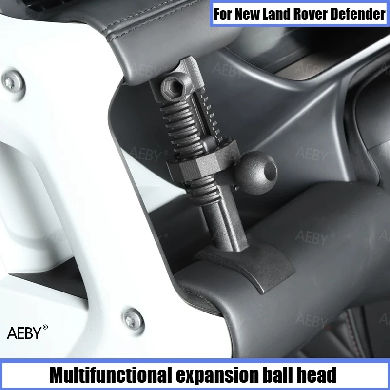 AEBY Para o Novo Land Rover Defender 90/110 2020-2026 Suporte de Celular com Base de Montagem de Esfera de 25mm, Suporte Fixo com Junta Esférica, Aces