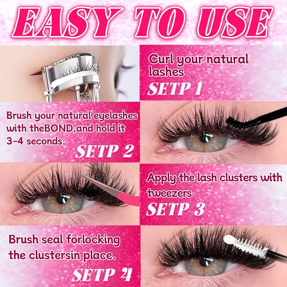 168PCS Individuale Estensione Ciglia Finte 100D Spessore Soffici Cluster D Curl Wispy Individuale Ciglia Strumento di Trucco Quotidiano