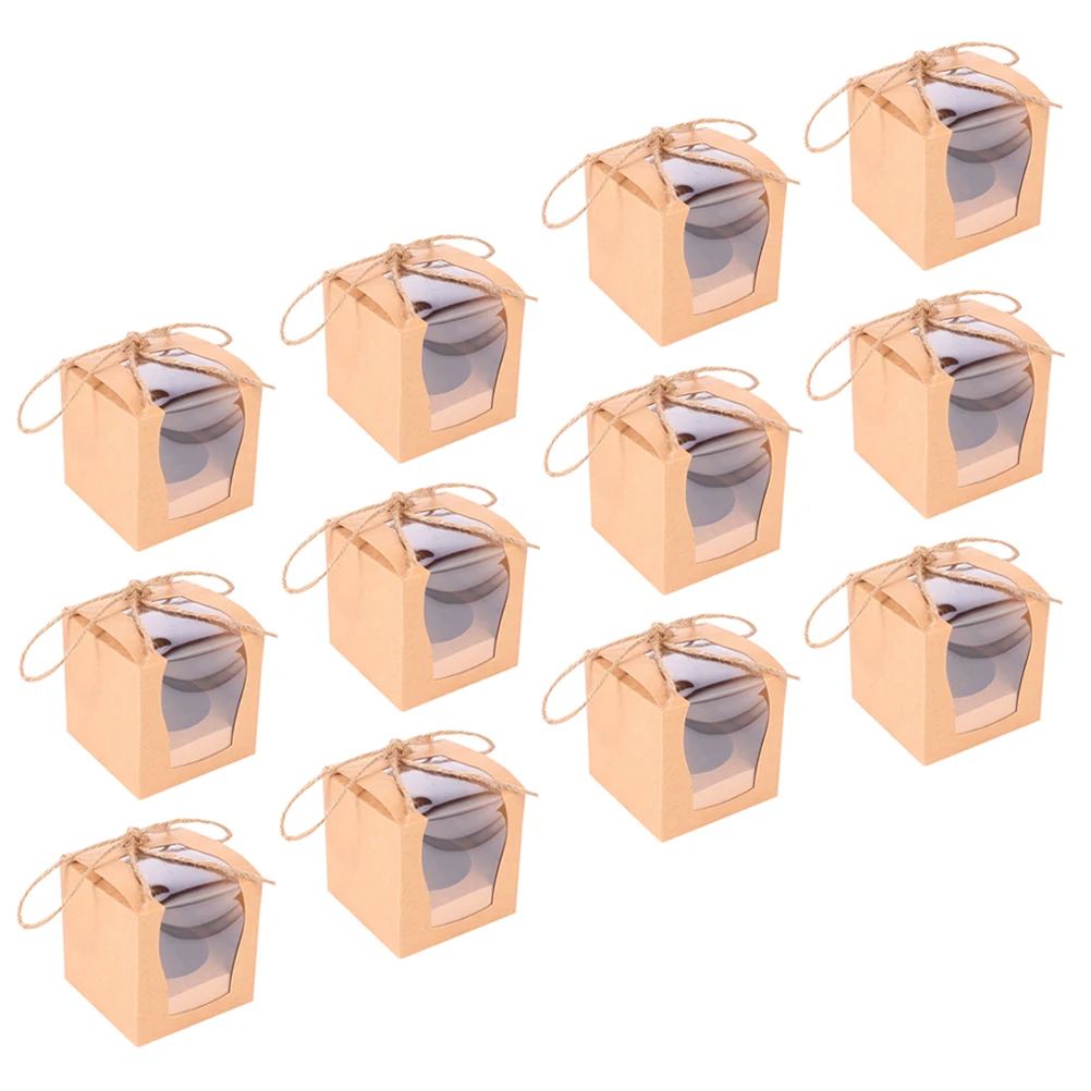 

12 Pcs Box Small Gift Box Kraft Paper Small Gift Boxes Chocolate Packaging Disposable Bakery Containers for Party