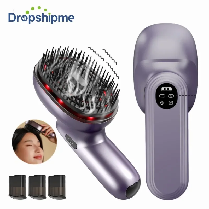

2025 New Therapy Hair Growth Comb Hair Care Massager Brush with Vibration Essential Oil Atomization for Scalp Care Stress Relief