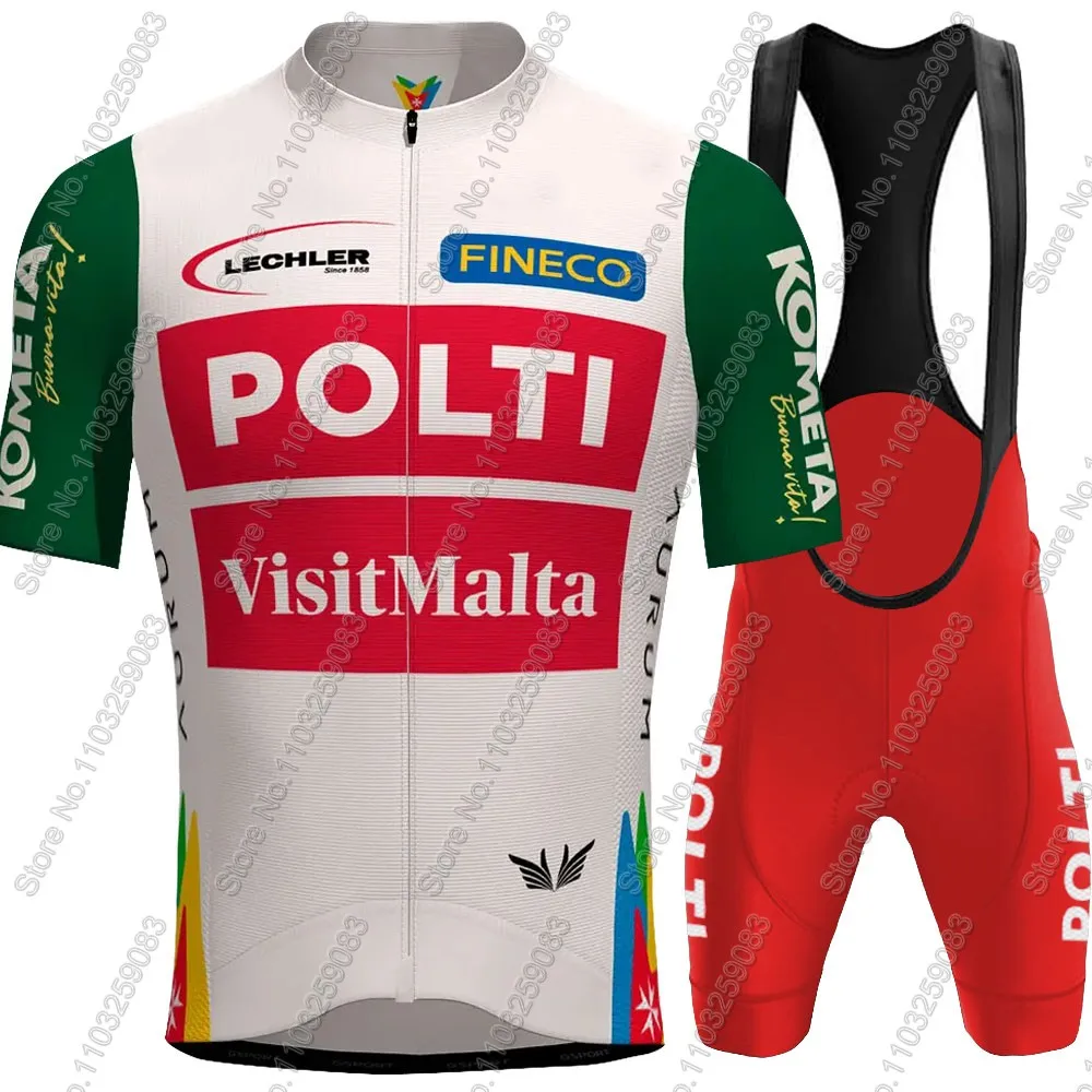 Team Polti Visitmalta 2026 Cycling Jersey Set Mens Italy Kometa Clothing Road Bike Suit Mountain Bicycle Shirt Bib Shorts MTB
