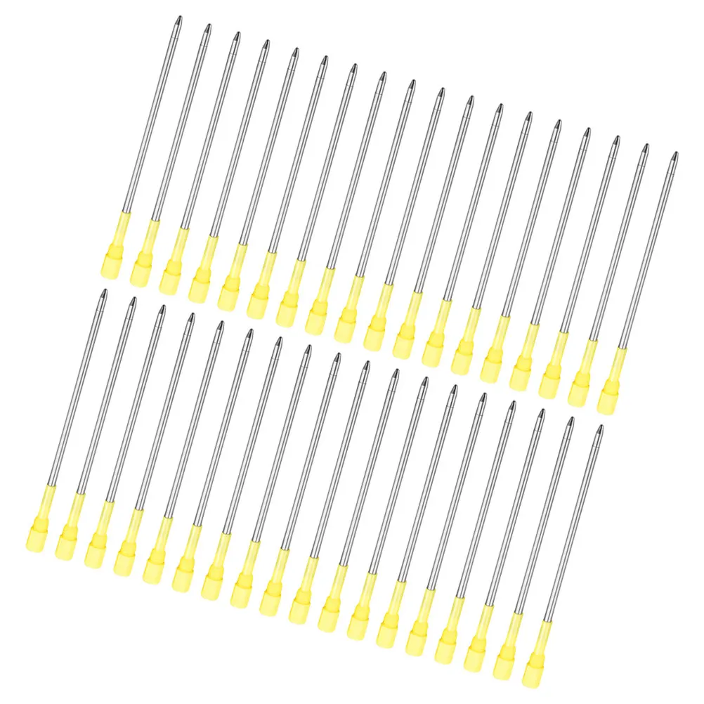 

50Pcs Medium Point Metal Ballpoint Pen Refills Black Ink Smooth Writing Replacement Refills for Candy Pearl Pineapple Crystal