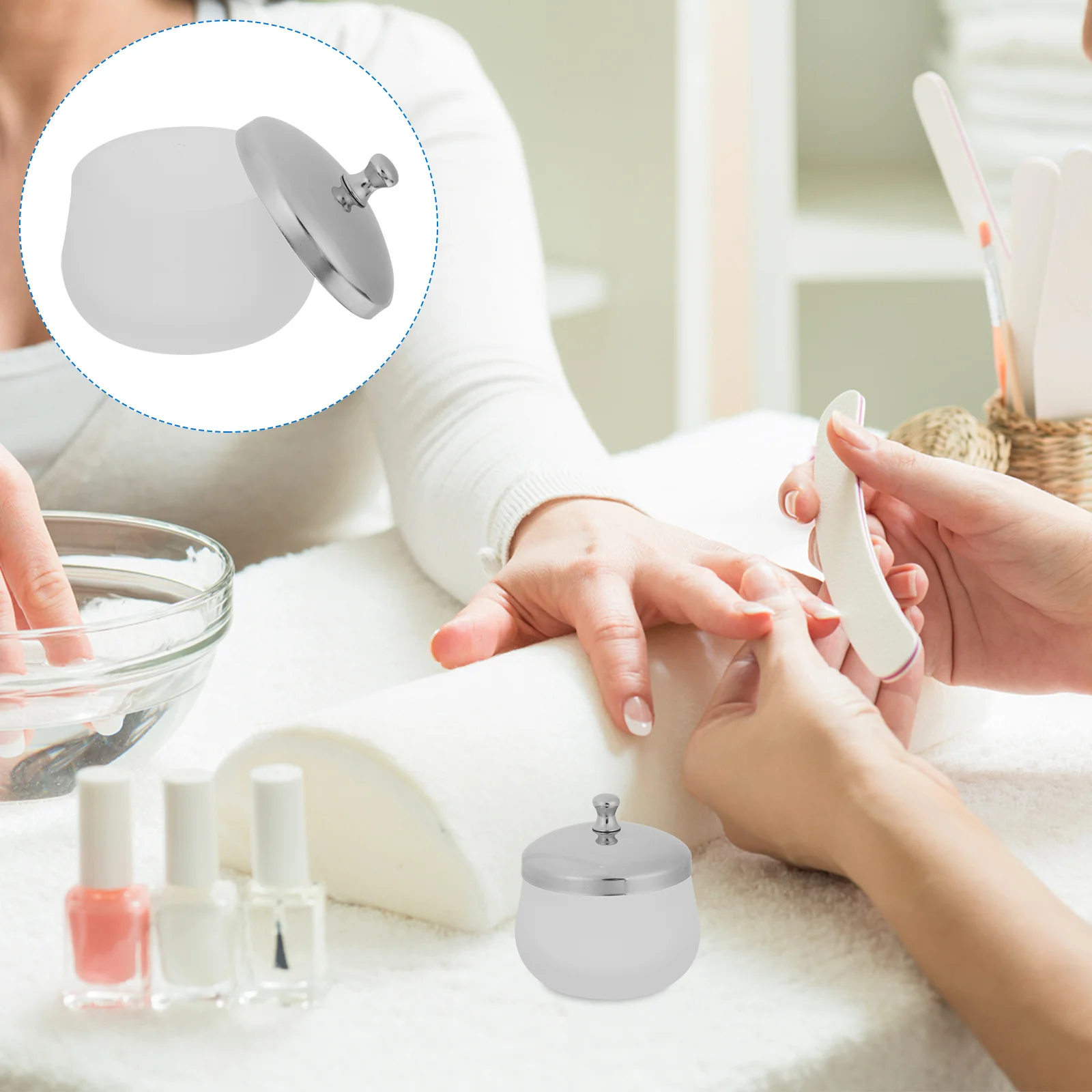 

2Pcs Stainless Steel Glass Nail Art Cup Matte Finish Durable Manicure Tool Gift Acrylic Liquid Dappen Dish Nail Art Dish