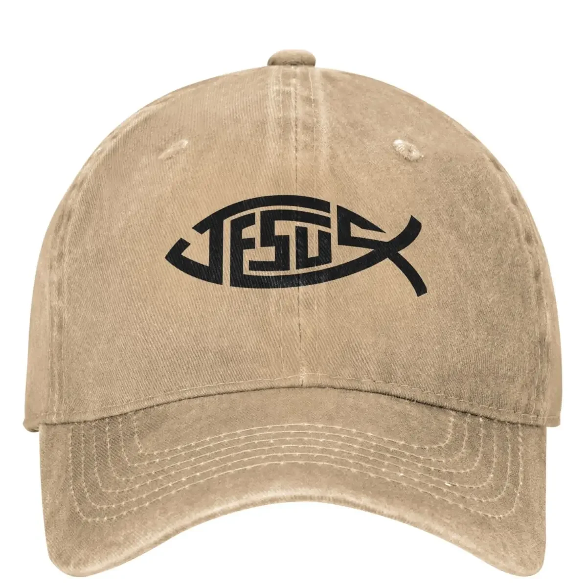 Jesus Fish Ichthys Christian Symbol Baseball Cap y2k Retro Unisex Men Trucker Hat Sunshade Outdoor Snapback  Birthday Present