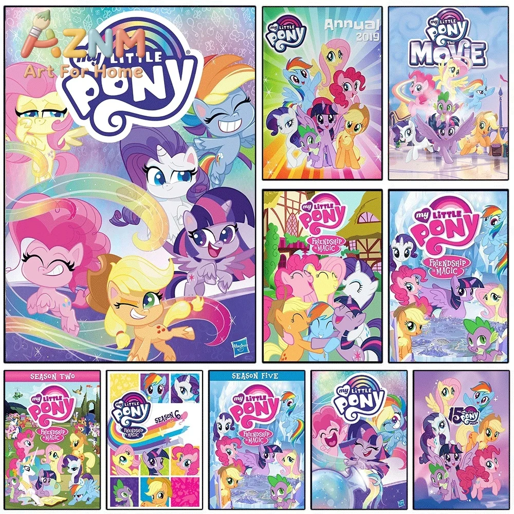 My Little Pony Friendship Is Magic Cartoon Canvas Painting Frameless Wall Art Print Poster Home Bedroom Living Room Wall Decor