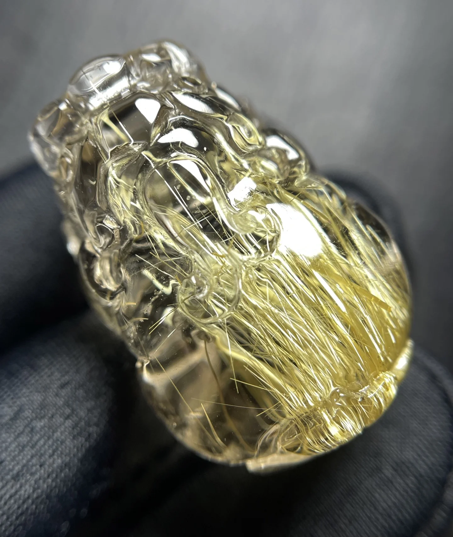 Natural Gold Rutilated Quartz Pendant 31*22.3*19.8mm Pi Xiu Flower Rutilated Quartz Jewelry Men Women Brazil AAAAAAA