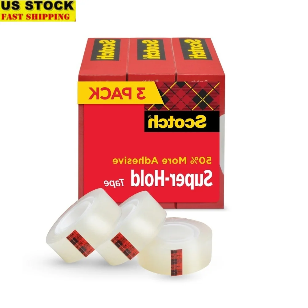 

Super Hold Clear Tape 3 Rolls 800in Length Strong Bond Easy Application Transparent Moisture Resistant Writable Ideal Crafts