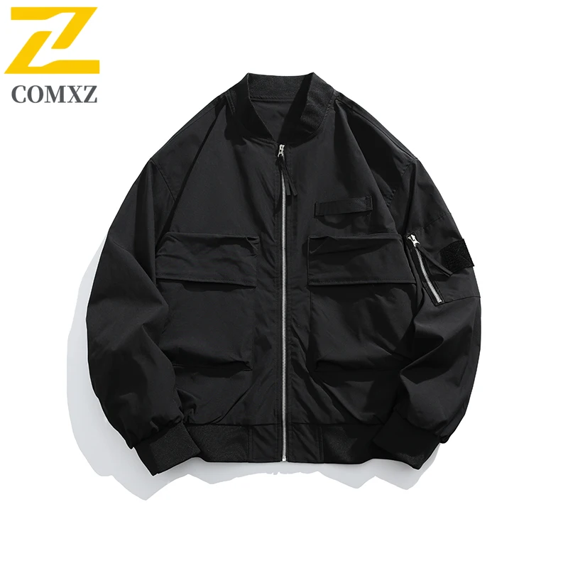 Hip-hop American Baseball Jacket Men's Autumn 2025 Fashion Multi-pocket Work Windproof Jacket Korean Street Clothing Loose Coat