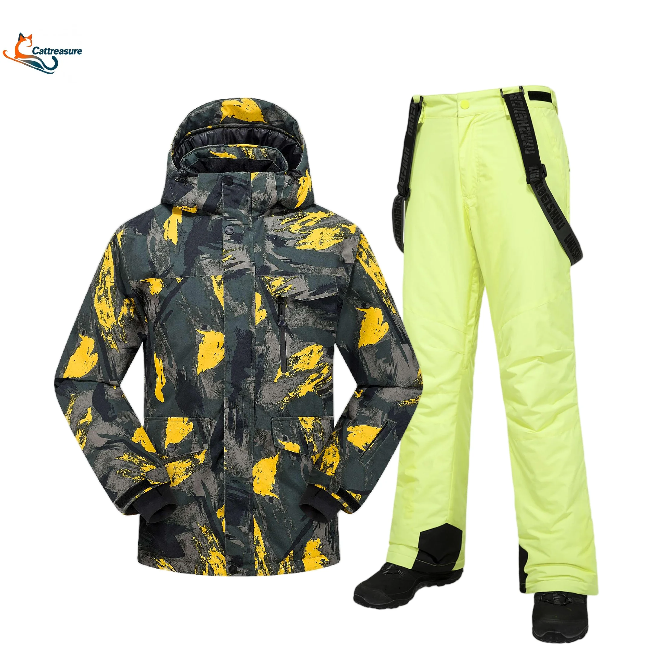 بدلات تزلج دافئة للرياضات الشتوية من Cattreasure للرجال والنساء بدلات تزلج مقاومة للرياح ومقاومة للماء لبدلات التزلج على الجليد #3