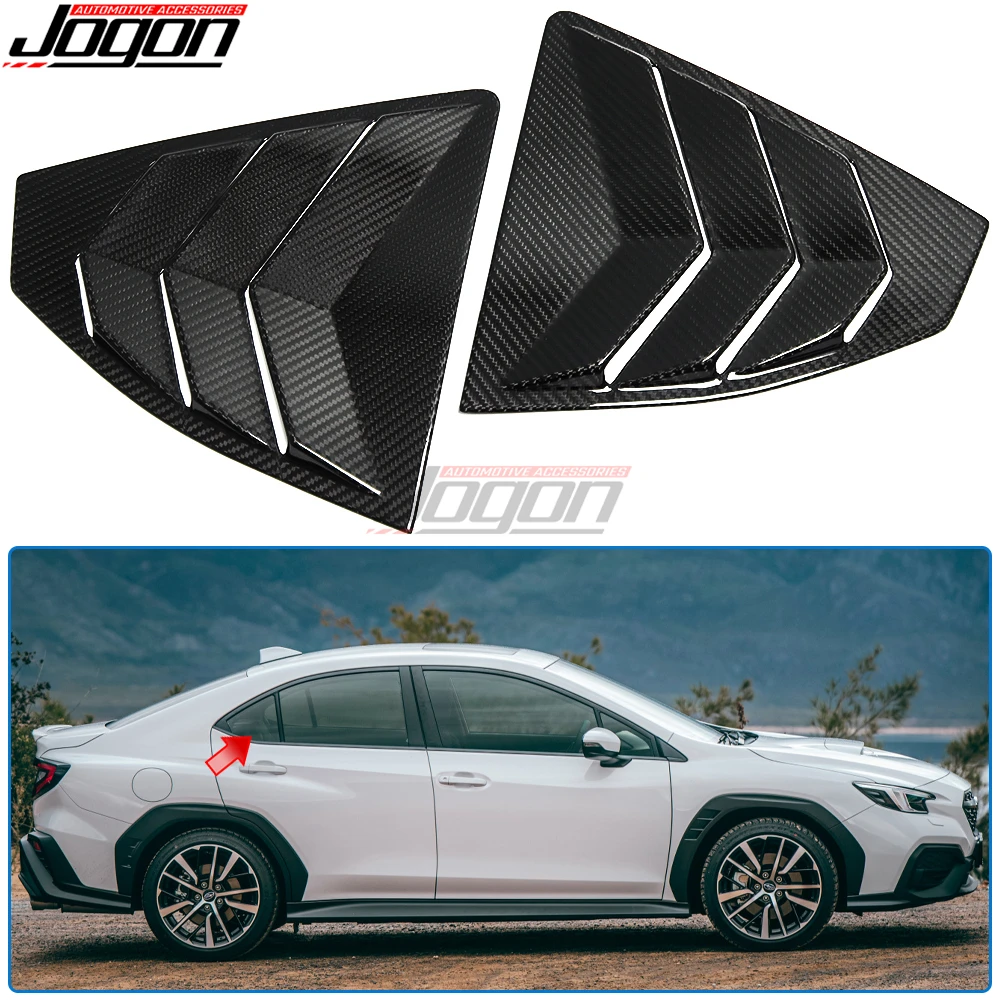 2Pcs Carbon Fiber Exterior Trim For Subaru WRX S4 STI VB 2022 2023 Car Rear Window Triangle Shutter Cover Sticker Accessories