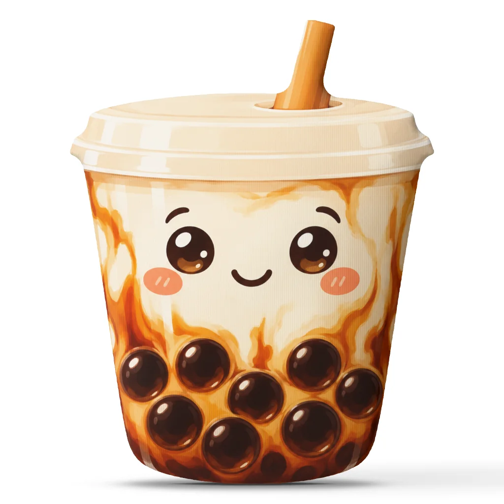 Brown Sugar Boba Tea Plush Pillow Cute Milk Tea Cushion Tapioca Pearl Throw Pillow Gift for Bubble Tea Lovers Home Decor