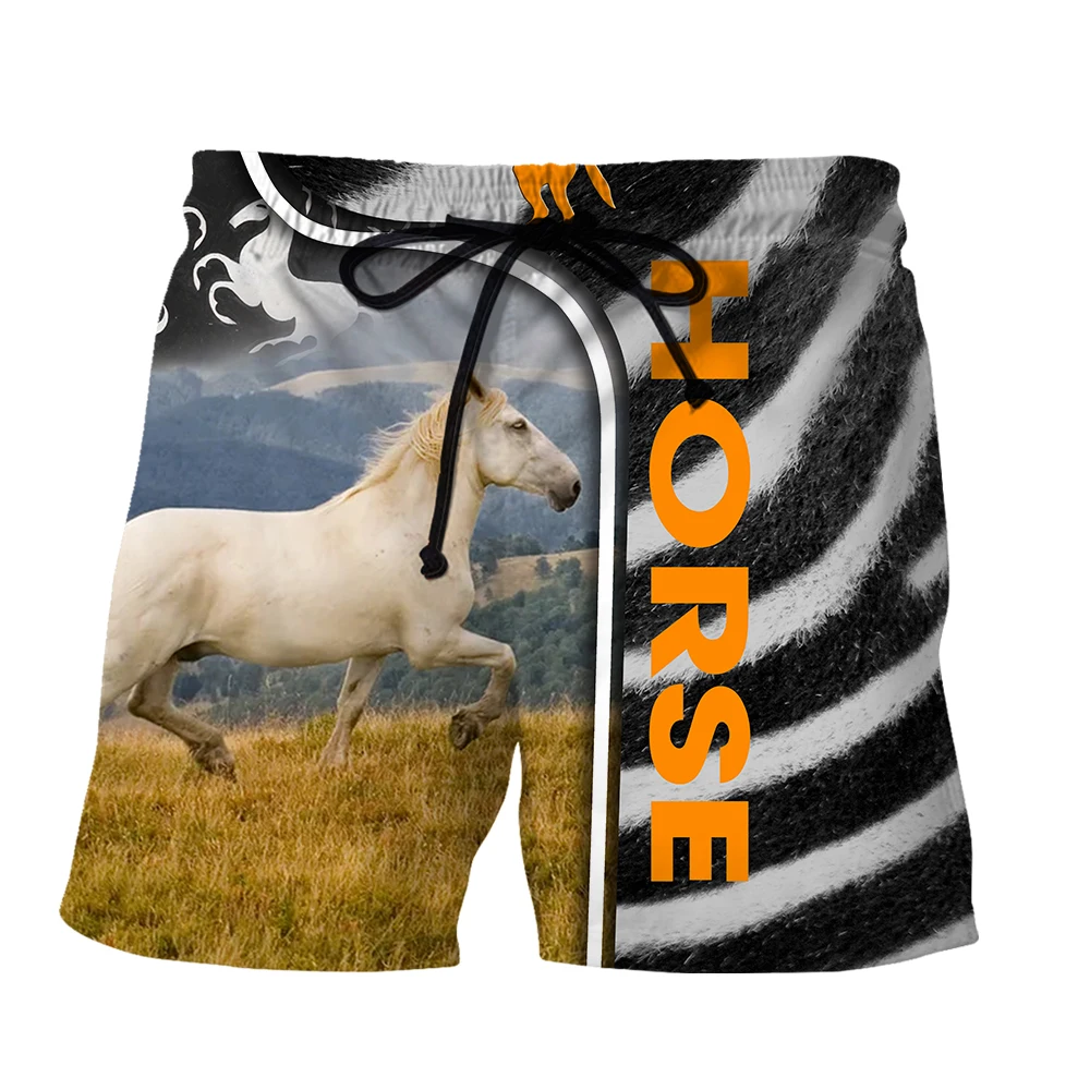 SONSPEE Harajuku Animal Horse 3D Printed Shorts Men Women Fitness Zebra Stripe Beach Short Pants Cool Graphic Hip Hop Clothing