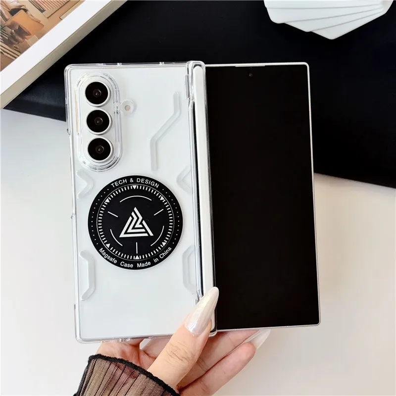 Transparent Frosted Magnetic Heat Dissipation Case for Samsung Z Fold8 Ultra Shockproof for Magsafe Hinge Protective Slim Cover