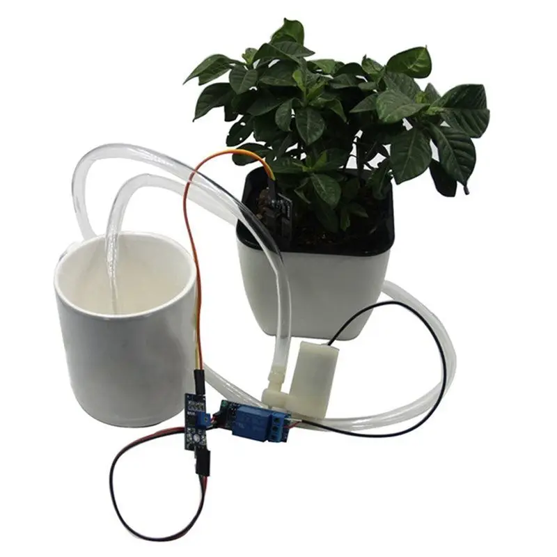 20Set Kit Irigasi Otomatis DIY Pompa Air Deteksi Kelembapan Tanah Sistem Irigasi Tetes Taman