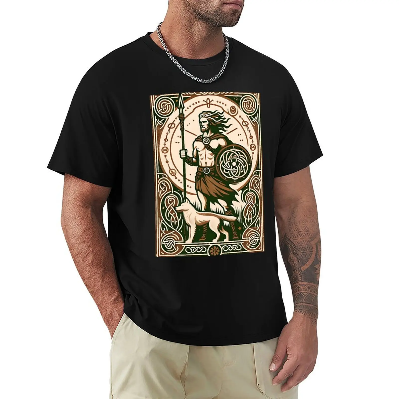 

Cu Chulainn - Celtic Revival Style Poster Design T-Shirt Fitness Quick Dry Short Sleeve Top
