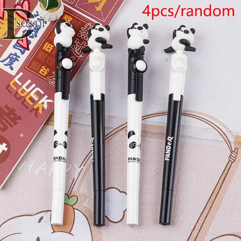 Stylos à bille Krasno-Ball Kawaii, encre noire, stylos gel créatifs et rotatifs, outils d'écriture, fournitures scolaires et de bureau, 0.5mm, 4 pièces