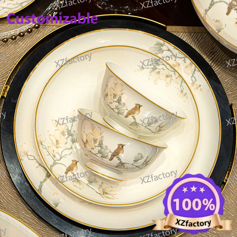 Factory Direct 2026 Top Rated Superior Dish Set Home 5 New Jingdezhen Bone China Tableware