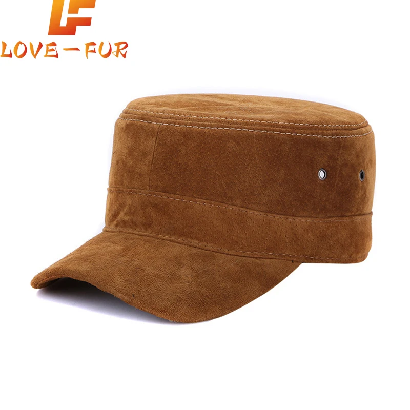 2025 Unisex Real Sheepskin Leather Caps Casual Real Natural Sheep Skin Leather Baseball Hats New Fashion Fall Winter Leather Hat