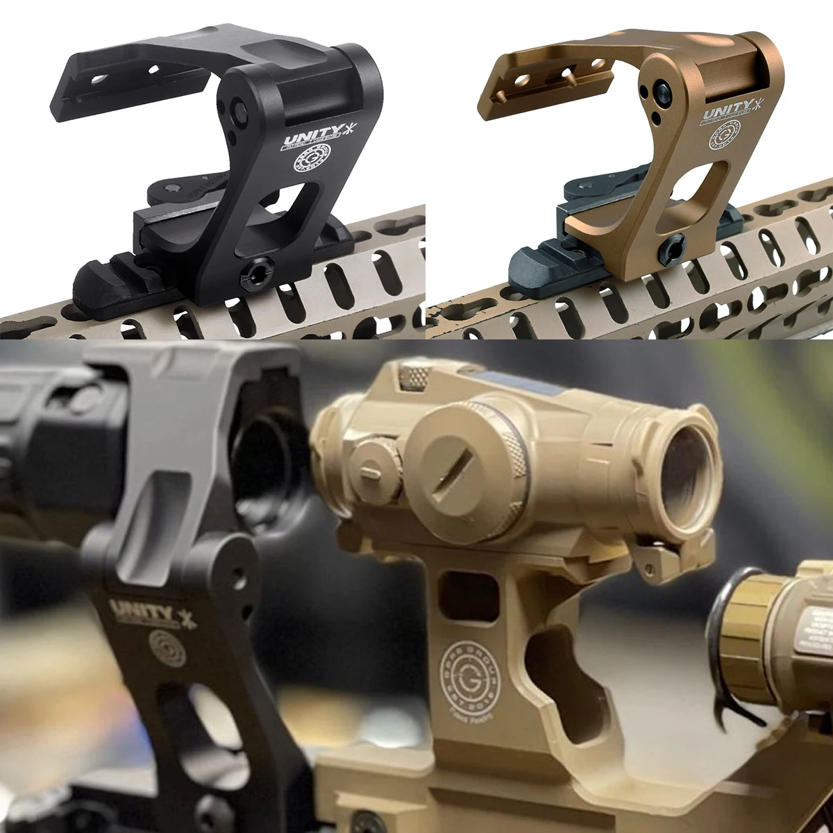 

Tactical 2.91" UNITY FAST FTC GB-RS Hy-dra Mount Lever Optical Height Mounts Riser Scope T02 Red Dot Sight PEQ15 Riser Mount